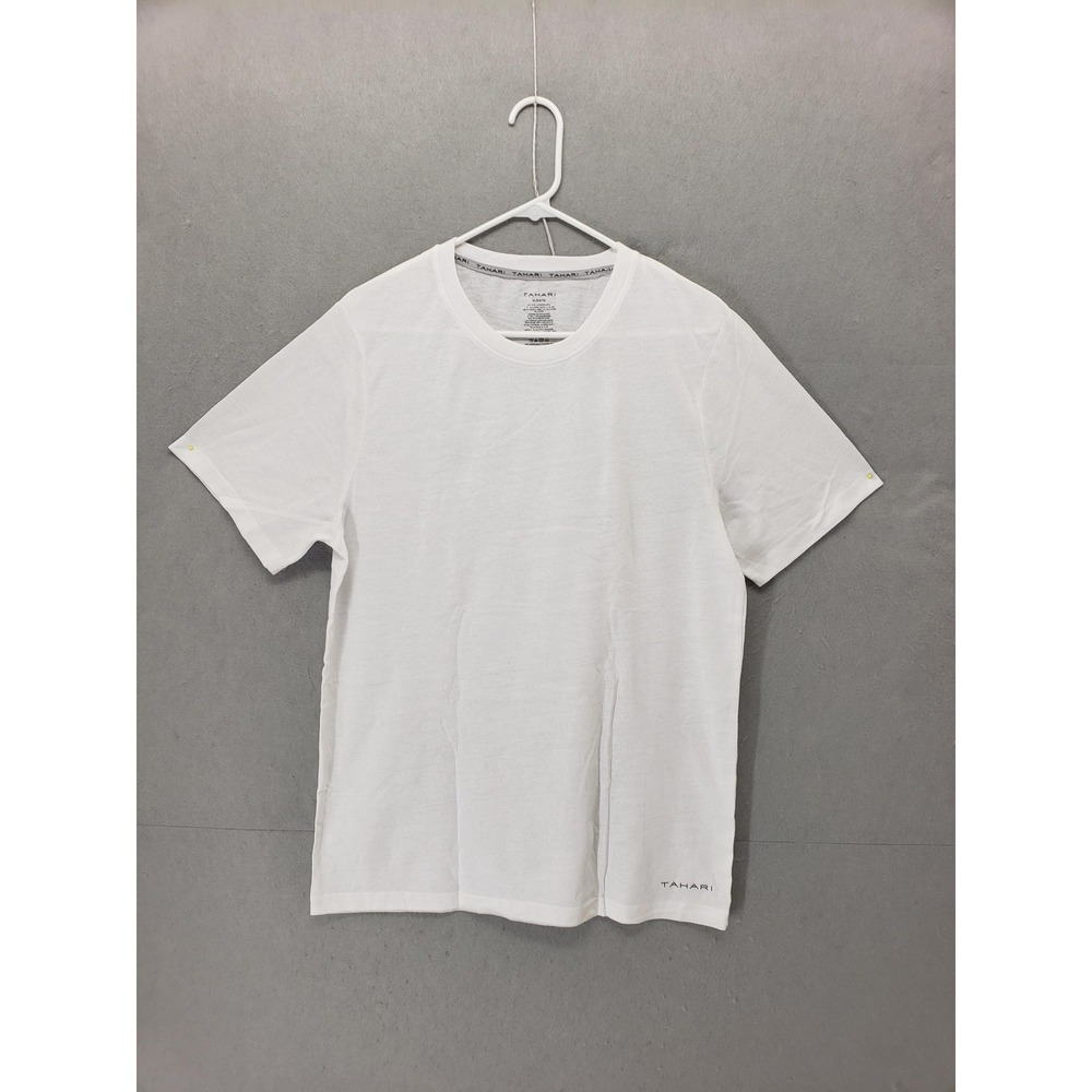 Tahari Shirt Men Extra Large White‎ Crewneck Lightweight Summer Casual Tee